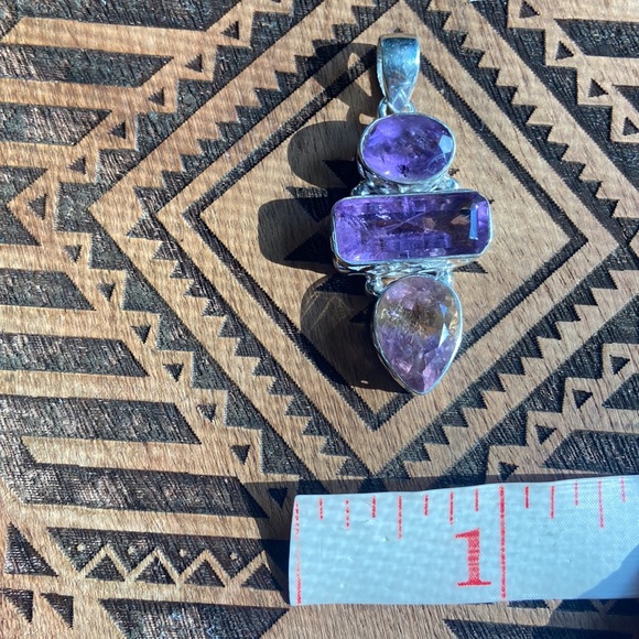 Amethyst & Ametrine 925 Sterling Silver pendant - Picture 8 of 9